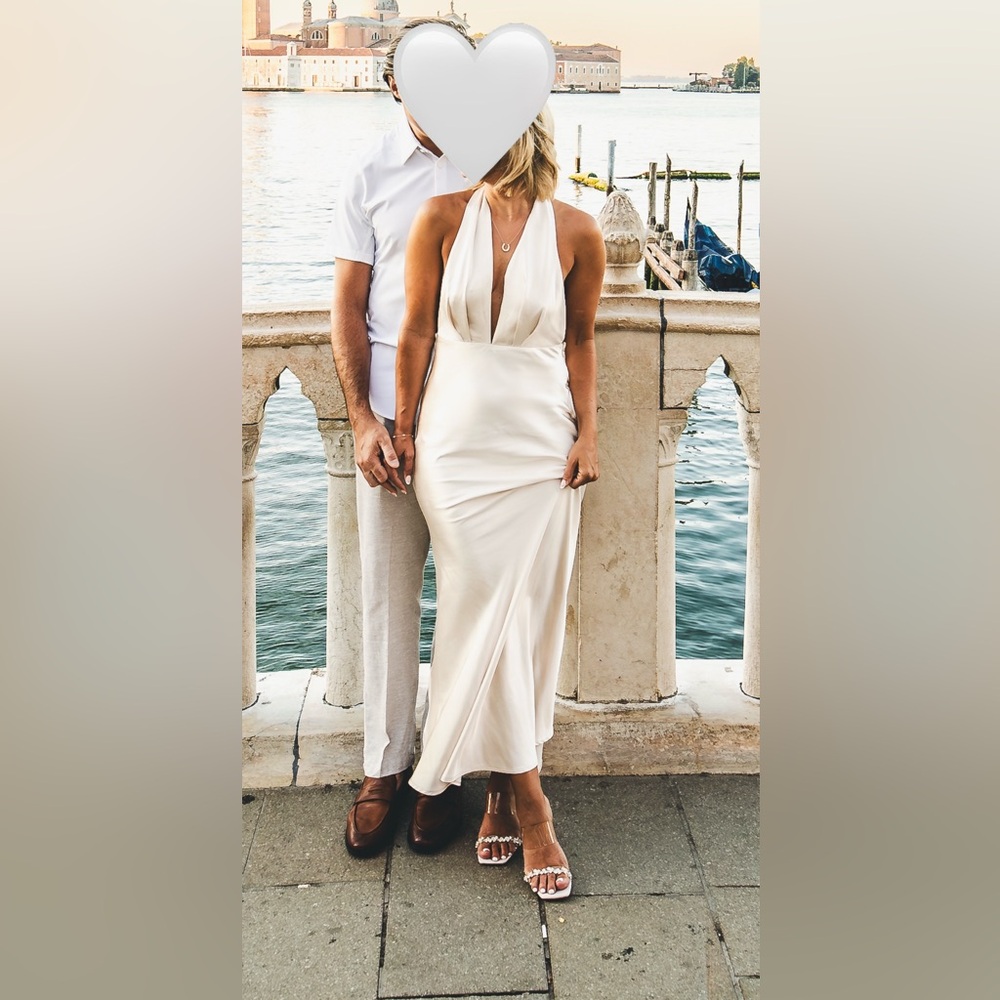 Elegant Backless Cream Dress silk